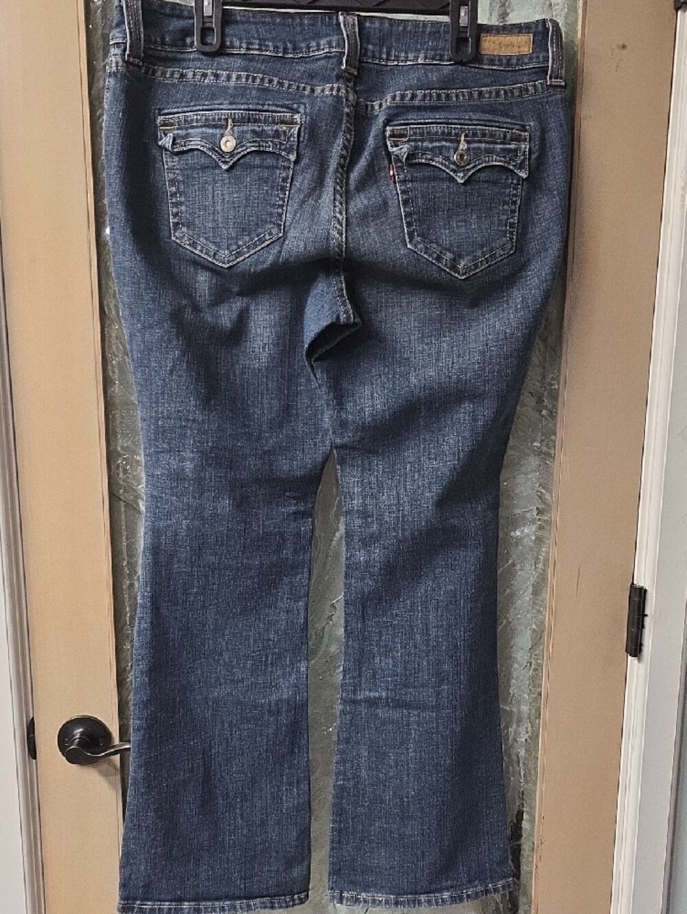 Vintage Y2K Levi’s 542 Lowrise Flare Jeans 💙 in Dark Wash       SZ 18M - Picture 3 of 7